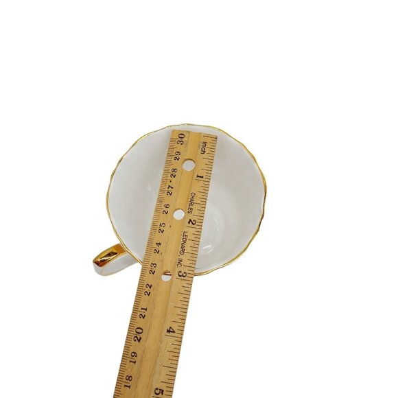 Vintage Royal London Tea Cup & Saucer Set white Red Rose Floral Numbered - Picture 8 of 14